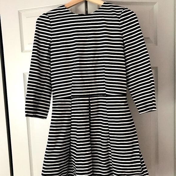 Navy and White Striped Princess Cut Dress - Picture 5 of 7